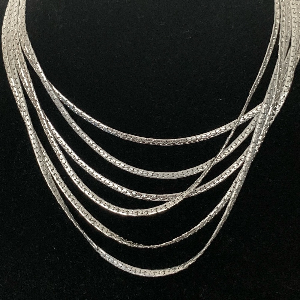 Vintage Silver plated 7 Strand necklace from Germany